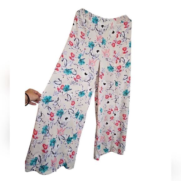 Hommage Los Angeles Wide Leg Floral Flowy Palazzo Pants Size Large - Picture 4 of 8
